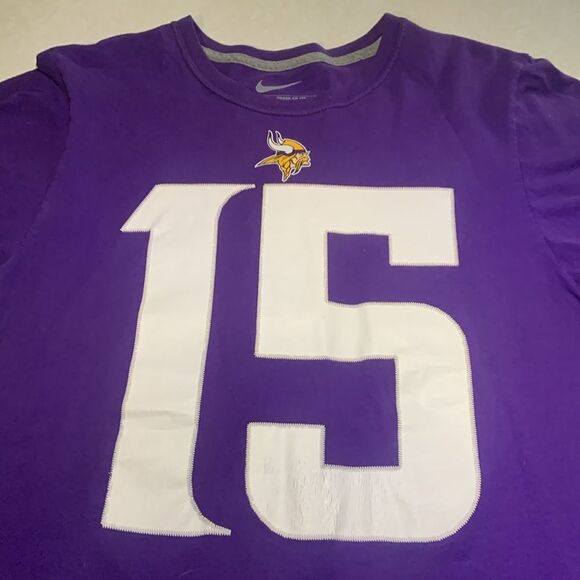 Minnesota Vikings Nike T-Shirt #15 Jennings Men’s Size Small Purlple Skol - Picture 2 of 5